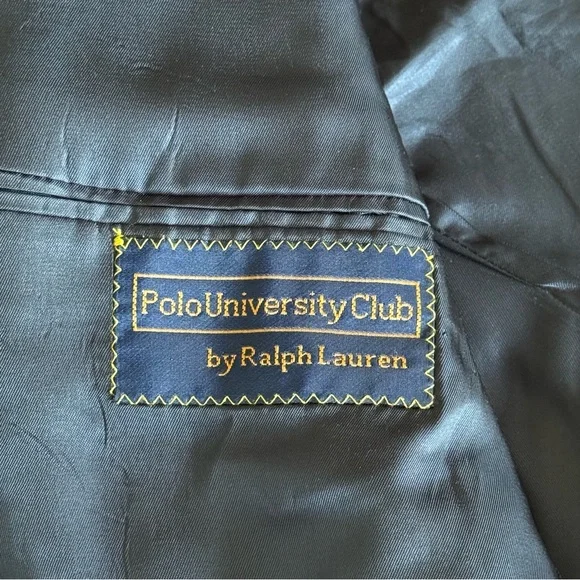 Vintage Polo University Club By Ralph Lauren Wool Blazer Mens Large Blue USA